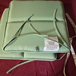 Room Essentials Light Green Outdoor/Chair Cushion Set with Ties